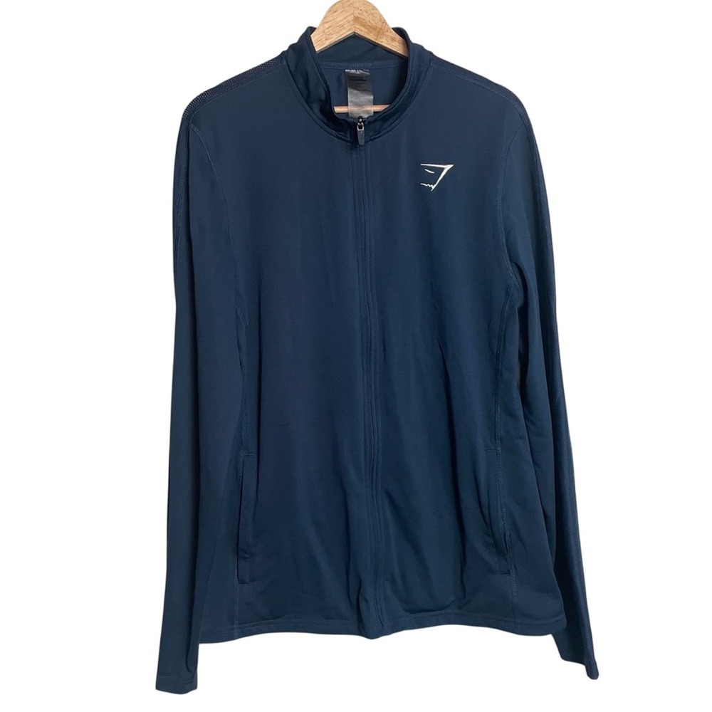 Gymshark Navy Full-Zip Jacket Embroidered